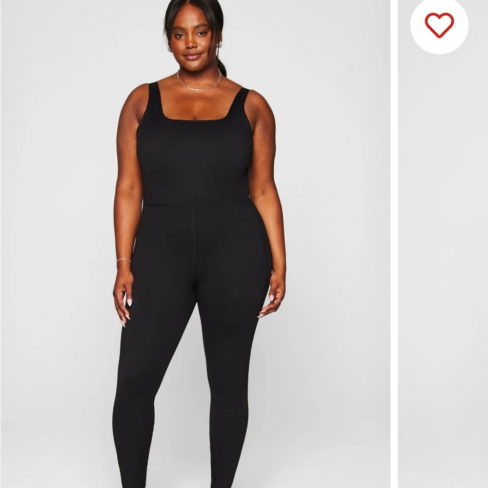 Fabletics PowerHold Scoop Black Jumpsuit with Tapered Fit